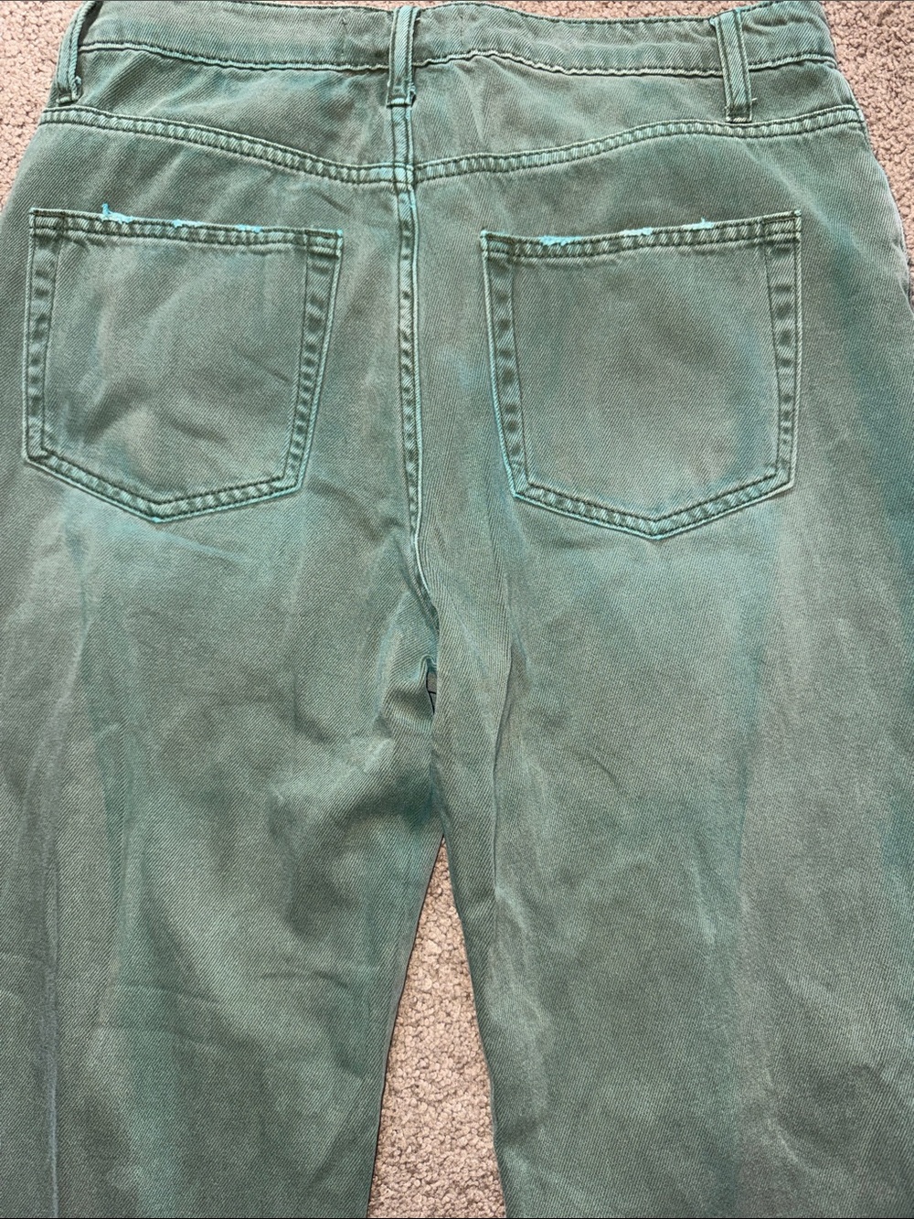 Vervet High-Rise Green Distressed Flare Jeans - Picture 7 of 9